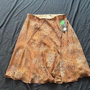 Vero Moda Brown Leopard A-Line Skirt